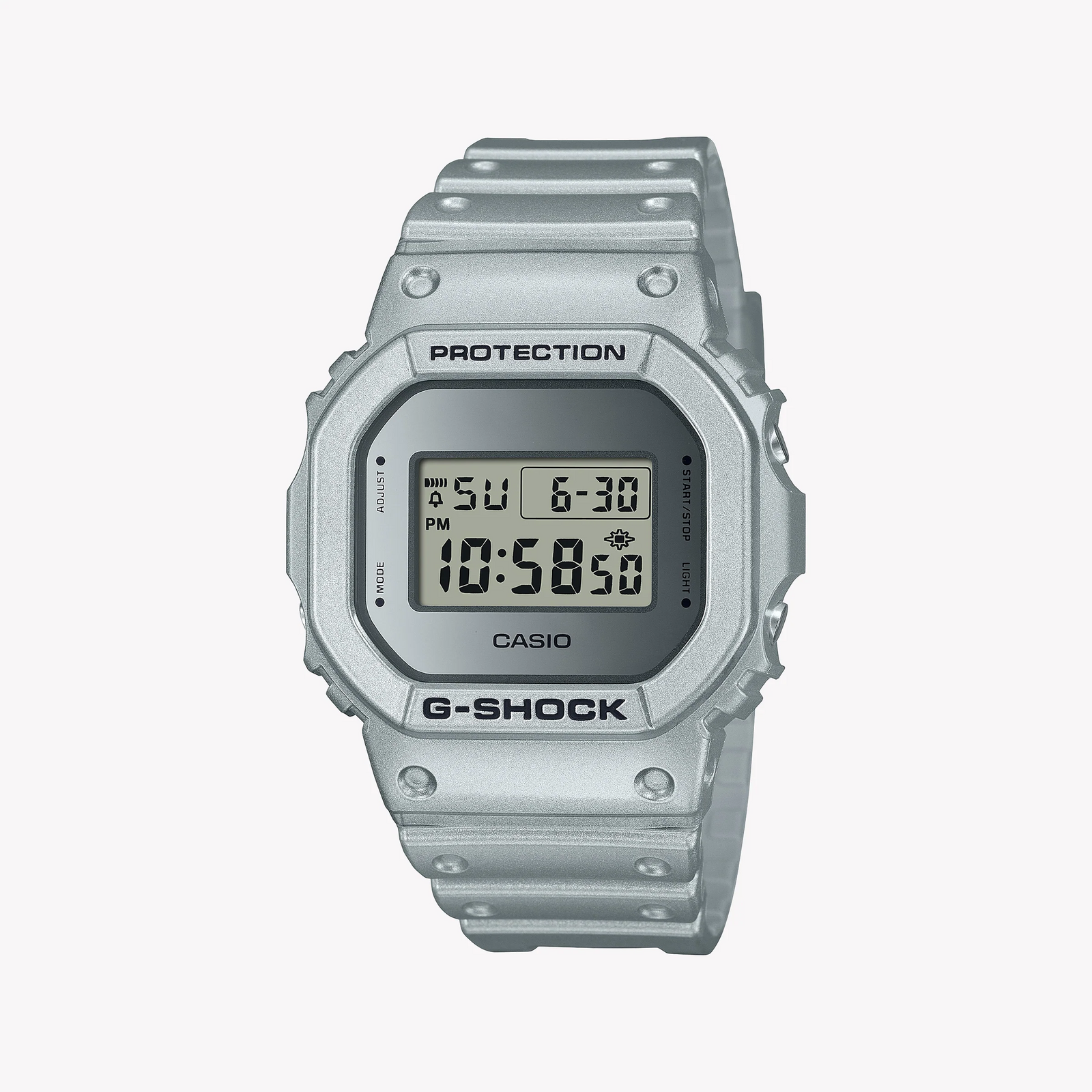 G-Shock Men's Silver Resin Watch, Digital Display | Dw-5600ff-8dr by i-watch