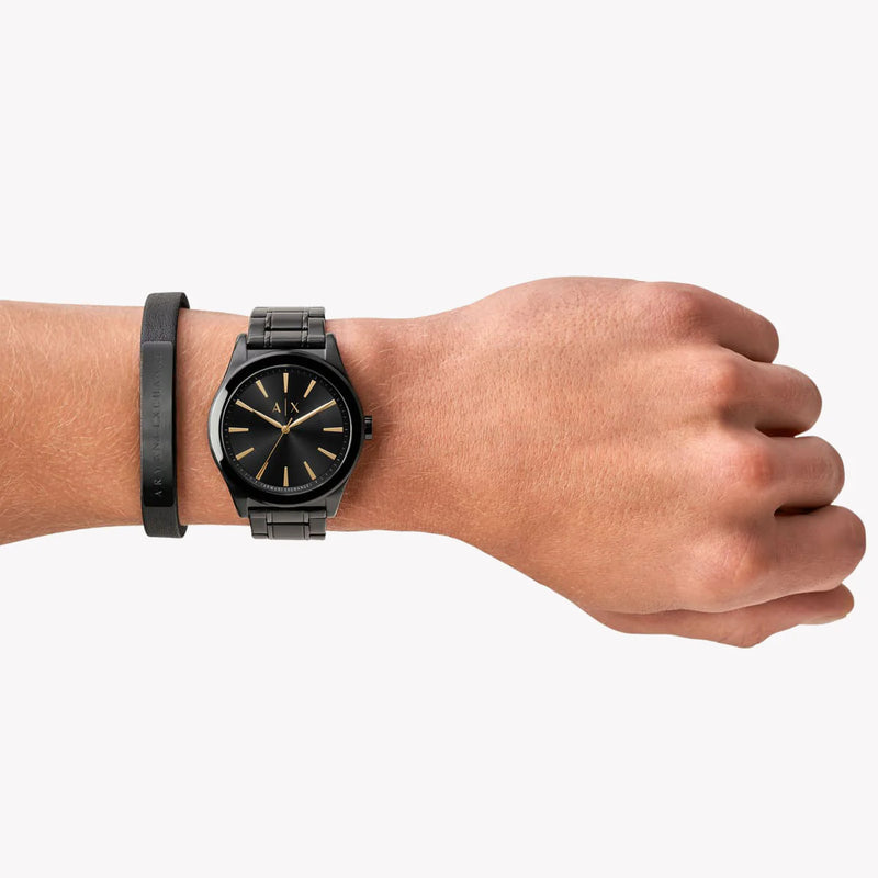 ARMANI EXCHANGE AX7102 BOLD SOPHISTICATION - MEN'S BLACK STAINLESS STEEL ANALOG WATCH-i-Watch-4