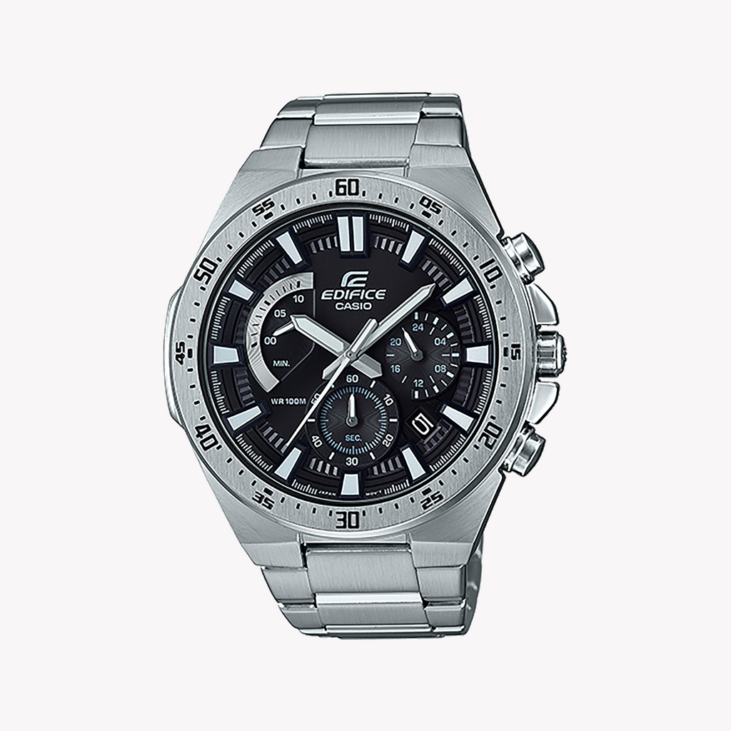 CASIO EDIFICE EFR-563D-1AVUDF - BOLD ADVENTURER MEN'S WATCH with Silver Stainless Steel and Black Dial