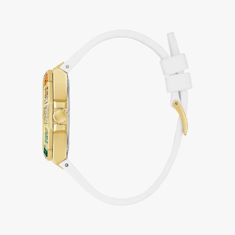 Chic Allure Women's Gold Silicone Watch, White Dial | Gw0779l1 by i-watch