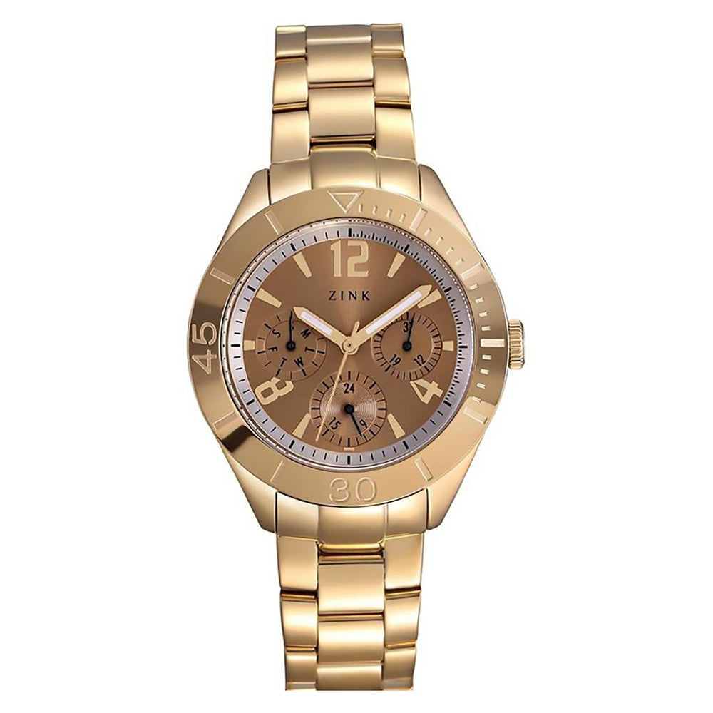 Zink Women's Watch With Gold Stainless Steel Case And Gold Stainless Steel Band by i-watch