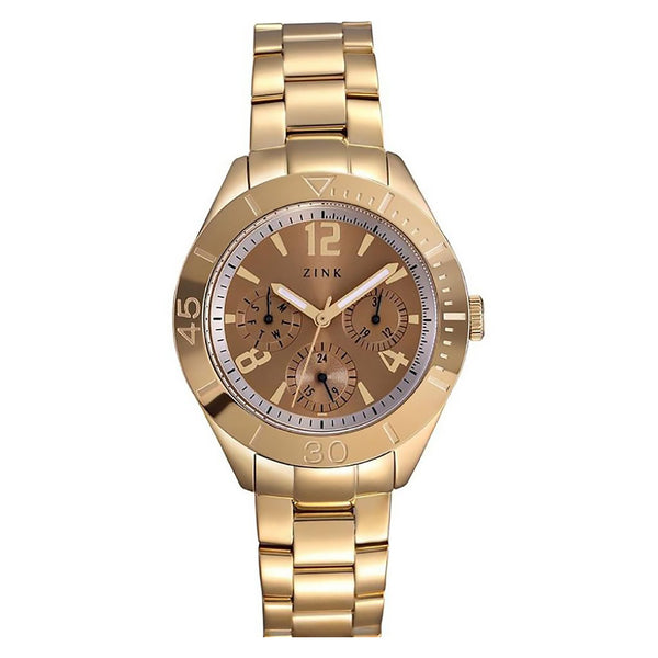 Zink Women's Watch With Gold Stainless Steel Case And Gold Stainless Steel Band by i-watch