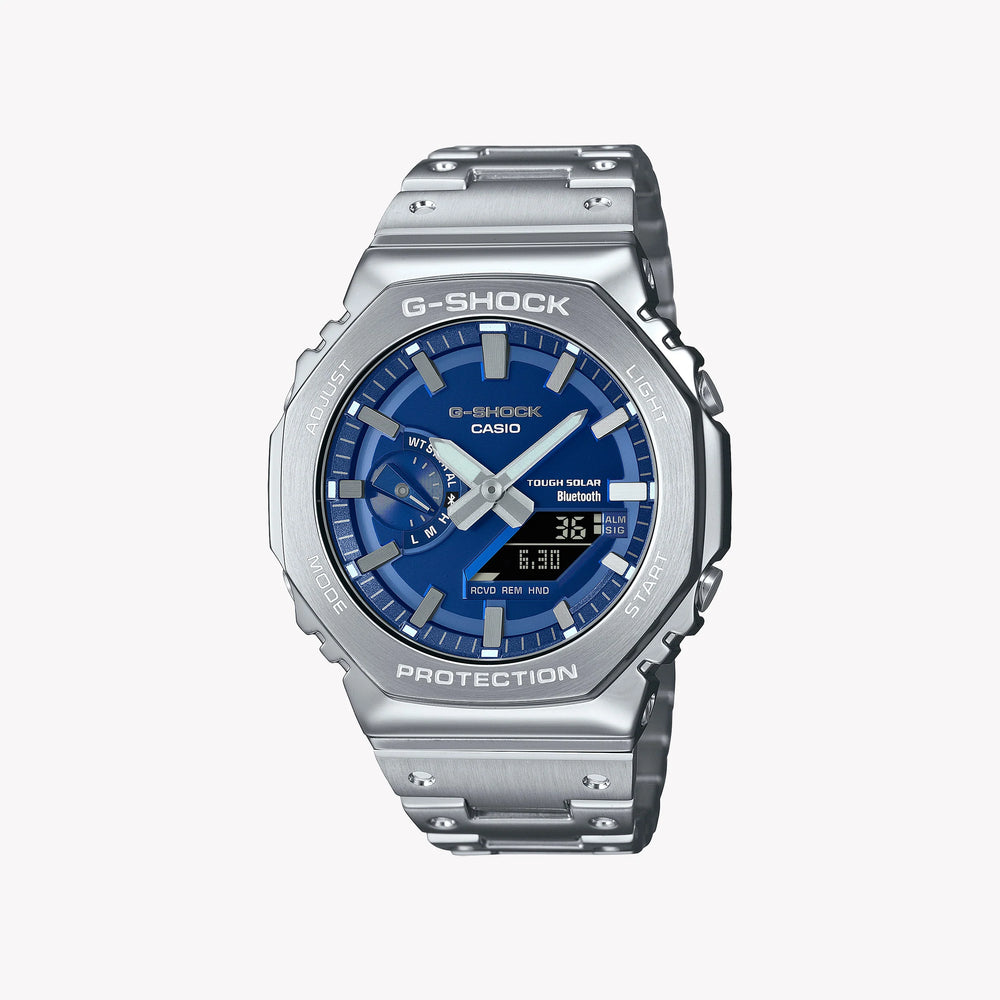 Casio Men's Stainless Steel Blue Dial Watch, Silver | Gm-B2100ad-2aer by i-watch