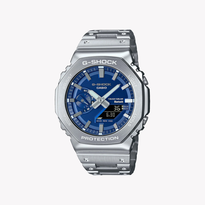 Casio Men's Stainless Steel Blue Dial Watch, Silver | Gm-B2100ad-2aer by i-watch