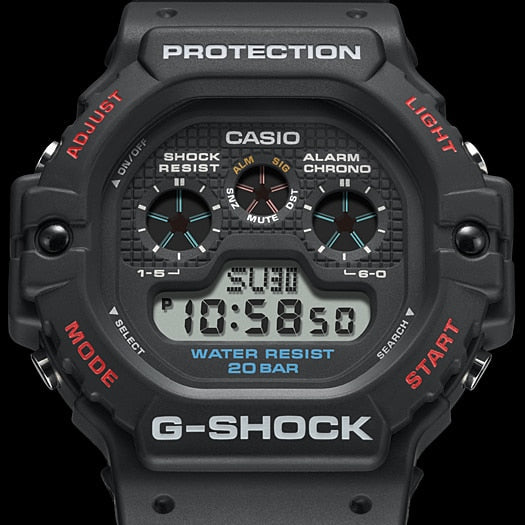 CASIO G-SHOCK DW-5900-1DR BOLD ADVENTURER - MEN'S WATCH with black resin band and digital display-i-Watch-5
