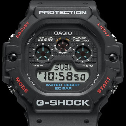 G-Shock Men's Black Resin Watch, Digital Display | Dw-5900-1dr by i-watch