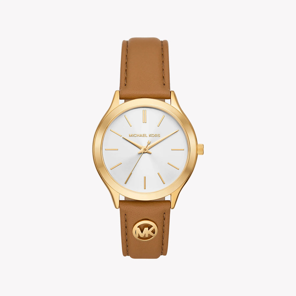Michael Kors Men's Gold Stainless Steel, Brown Leather | Mk7465 by i-watch