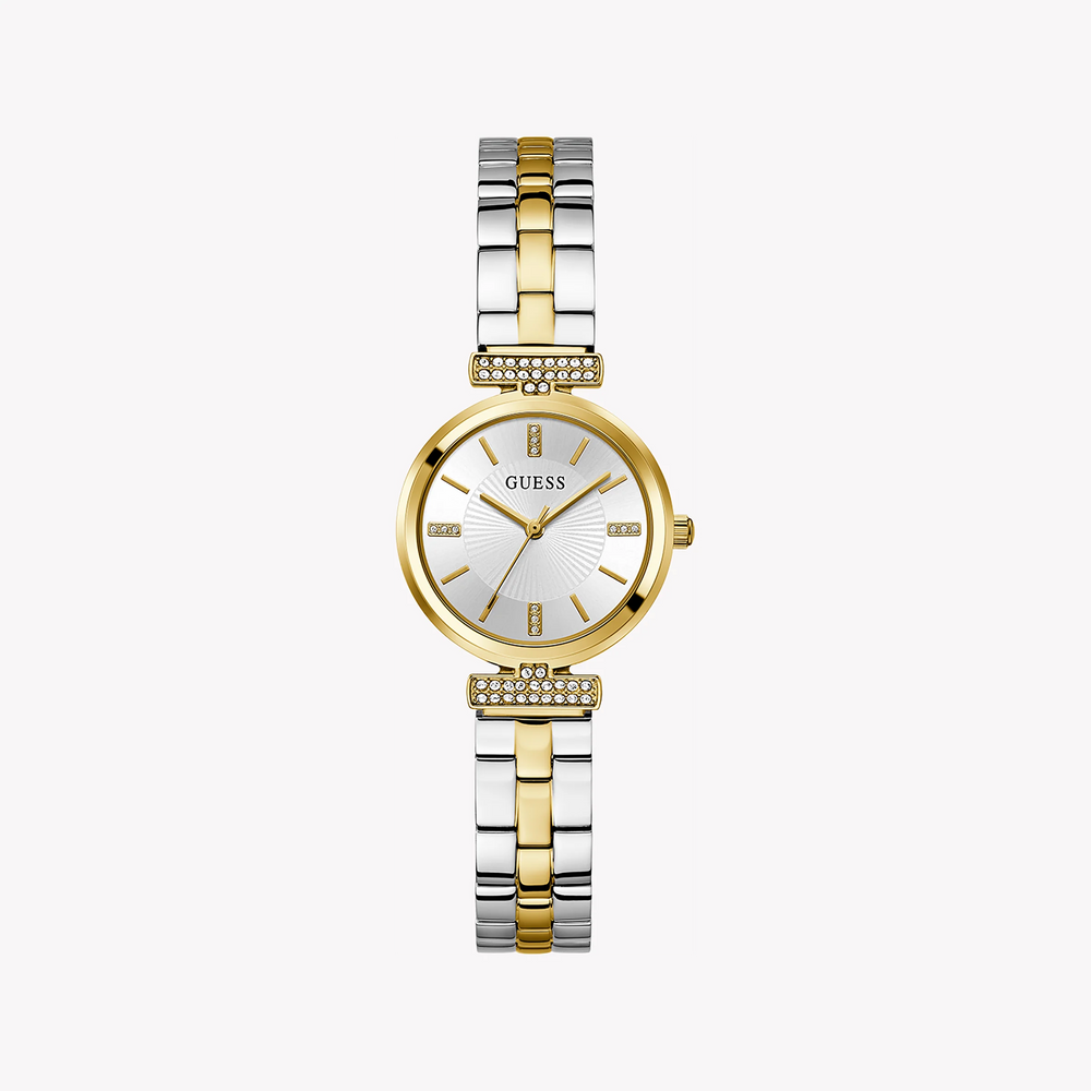 Guess Women's Gold/Silver Stainless Steel Watch, Silver Dial | Gw0762l5 by i-watch