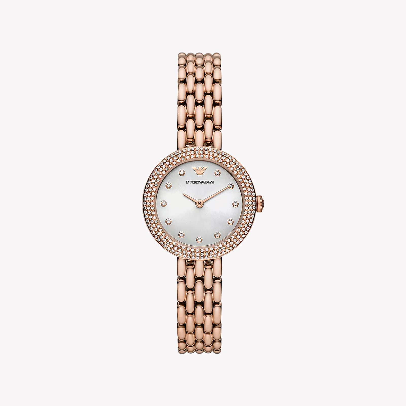 Emporio Armani Women's Rose Gold Watch, Silver Dial | Ar11508 by i-watch