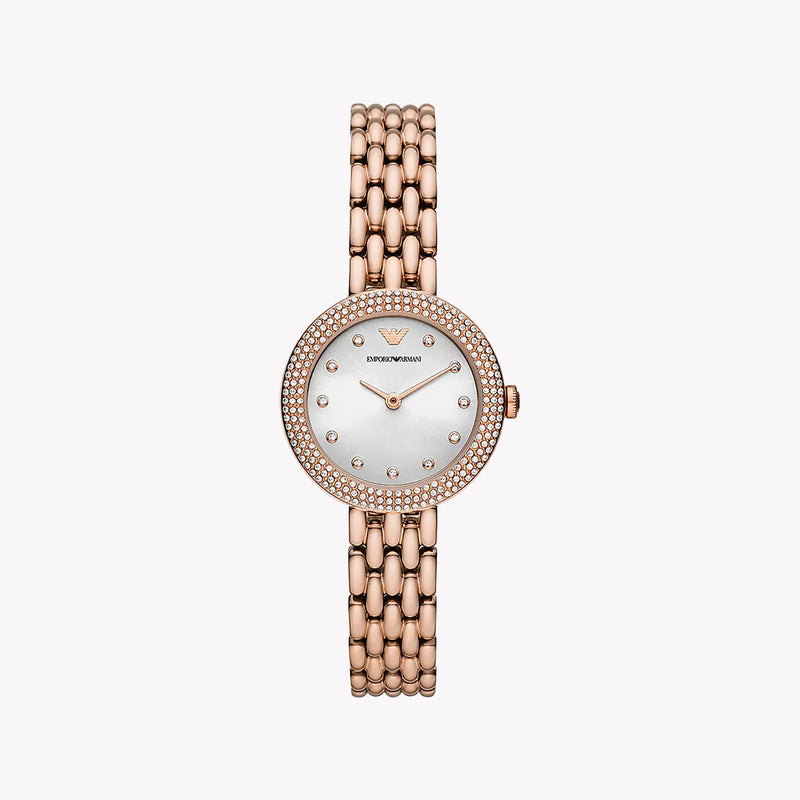 Emporio Armani Women's Rose Gold Watch, Silver Dial | Ar11508 by i-watch