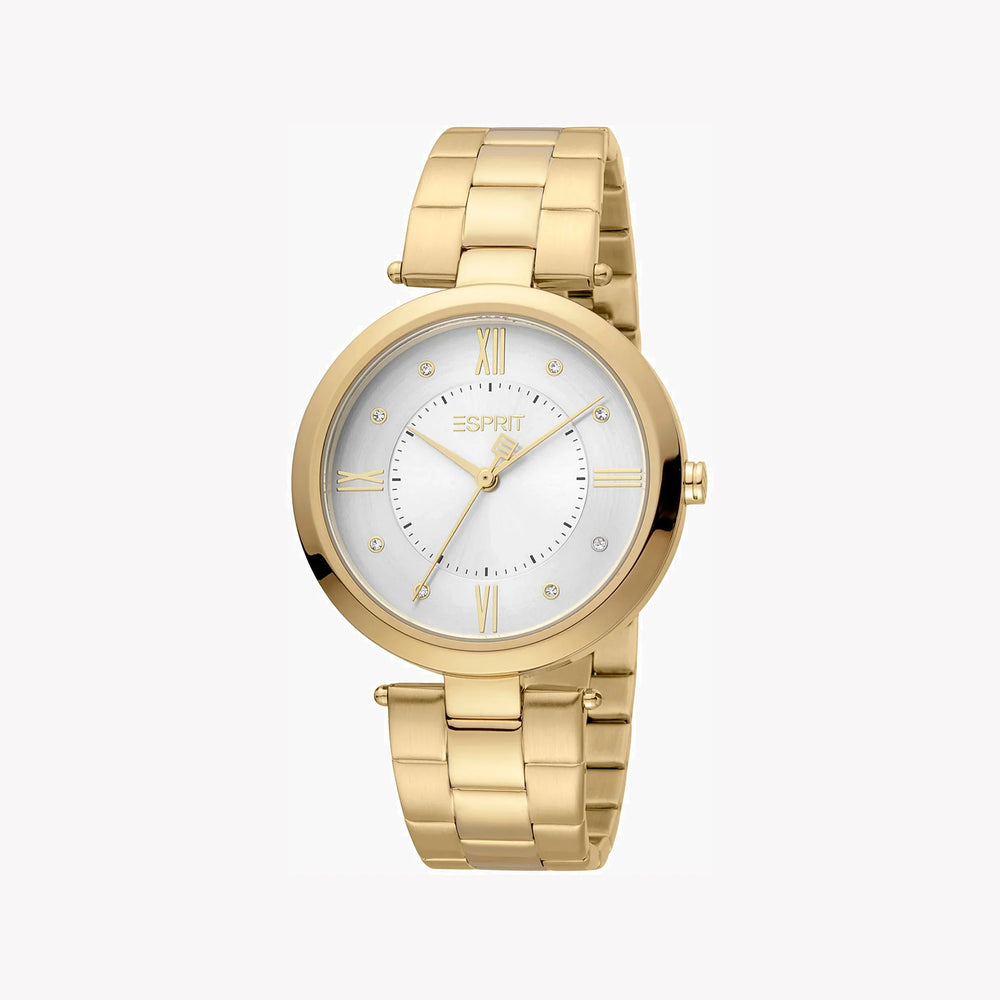 Esprit Women's Gold Stainless Steel Watch, Silver Dial | Es1l136m0015 by i-watch