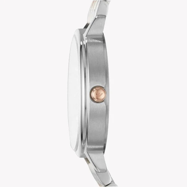 Emporio Armani Women's Silver/Gold Watch, White Dial | Ar90008d by i-watch