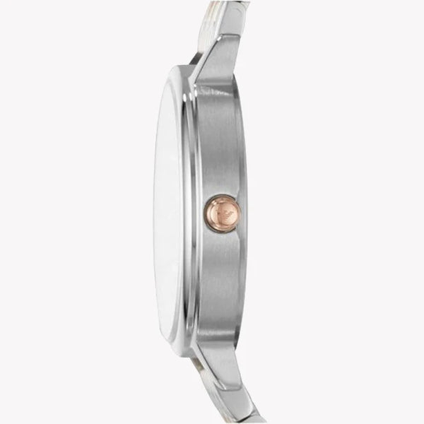 Emporio Armani Women's Silver/Gold Watch, White Dial | Ar90008d by i-watch