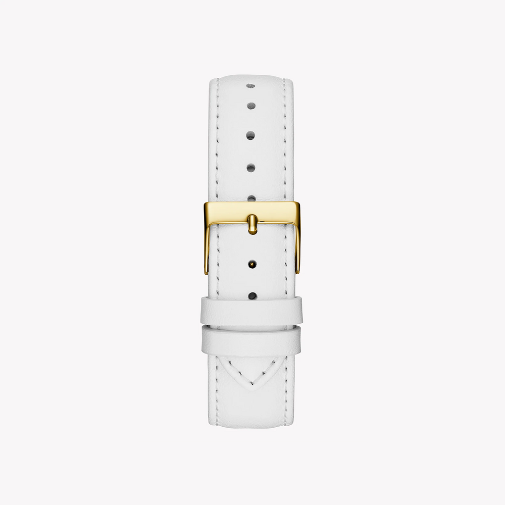 Guess Women's Gold Stainless Steel Watch, White Leather | Gw0596l1 by i-watch