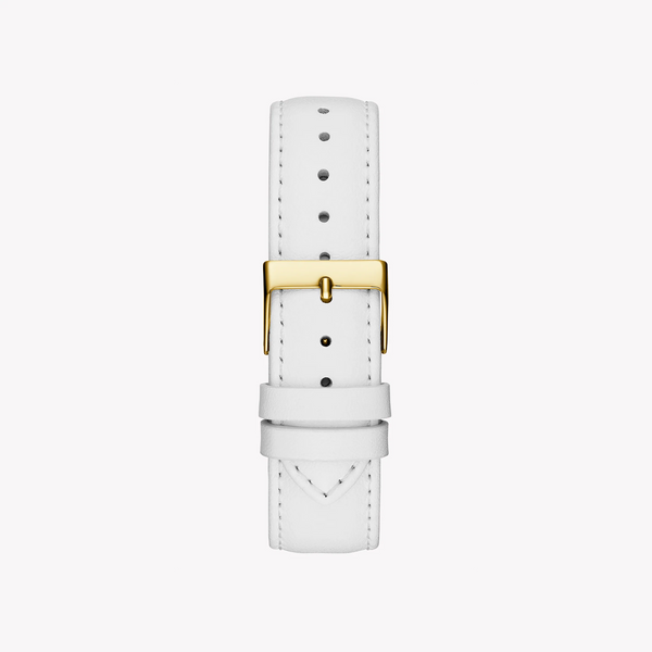 Guess Women's Gold Stainless Steel Watch, White Leather | Gw0596l1 by i-watch