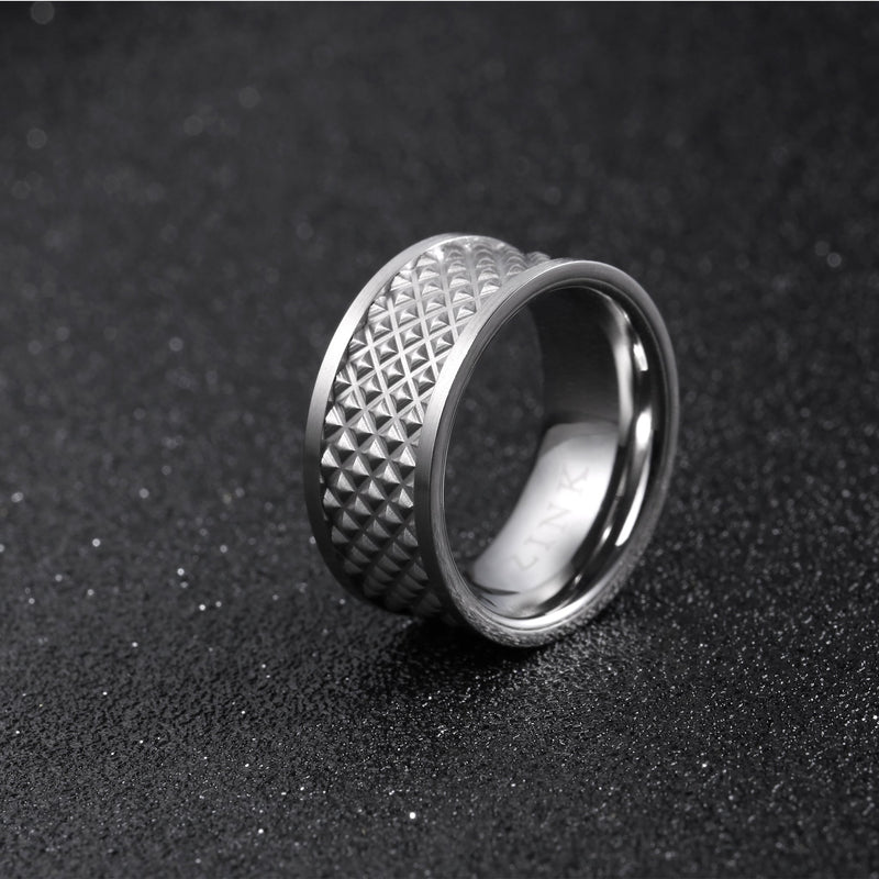 Zink Men's Silver Stainless Steel Ring | Zjrg021sms