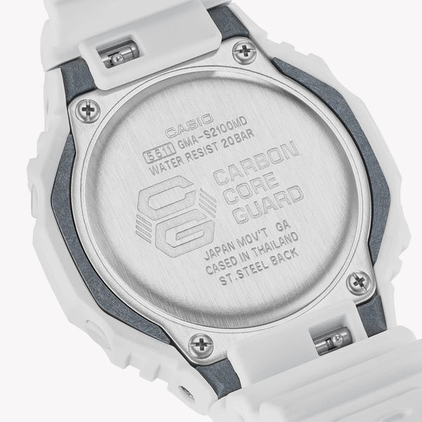 Casio Unisex Carbon & Resin Watch, White | Gma-S2100md-7aer by i-watch