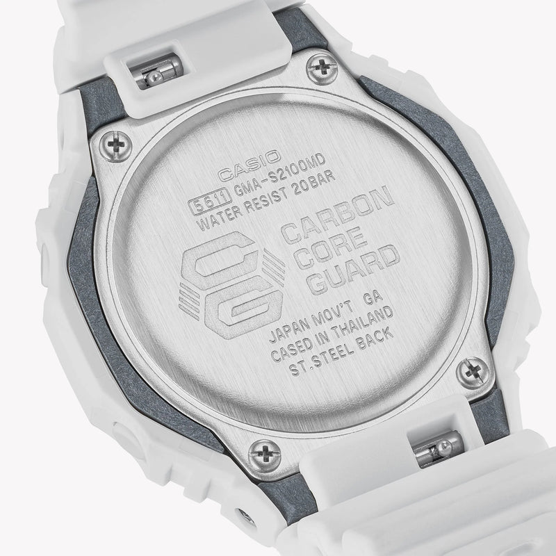 Casio Unisex Carbon & Resin Watch, White | Gma-S2100md-7aer by i-watch