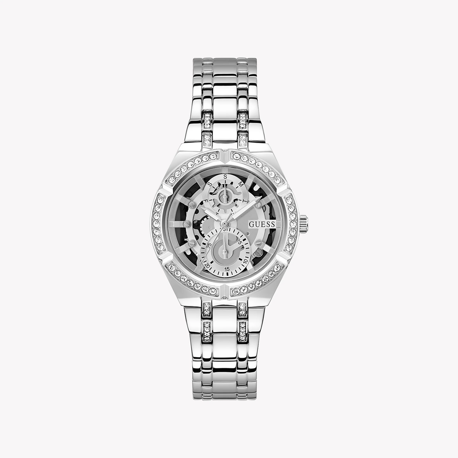 Guess Women's Silver Stainless Steel Watch, Silver Dial | Gw0604l1 by i-watch