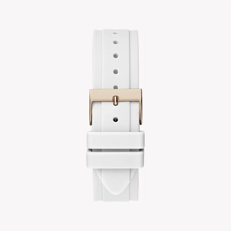 Guess Women's Rose Gold Watch, White Silicone Band | Gw0695l3 by i-watch