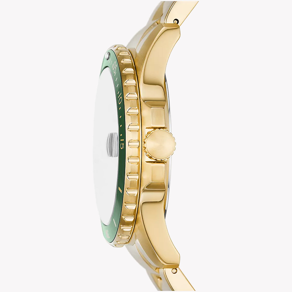 FOSSIL FS6030 ELEVATE - CLASSIC GREEN DIAL MEN'S WATCH WITH GOLD STAINLESS STEEL STRAP-i-Watch-4