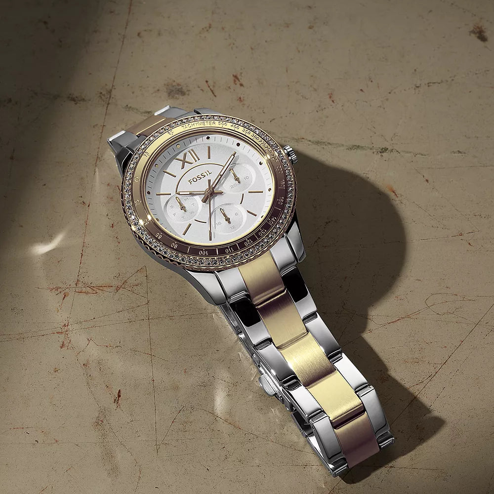 FOSSIL ES5107 TIMELESS ELEGANCE - SOPHISTICATED GOLD WOMEN'S WATCH with Silver Dial and Quartz Movement-i-Watch-5