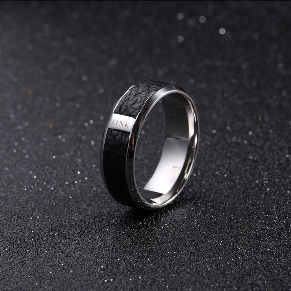 Zink Men's Silver & Black Stainless Steel Ring | Zjrg015sps