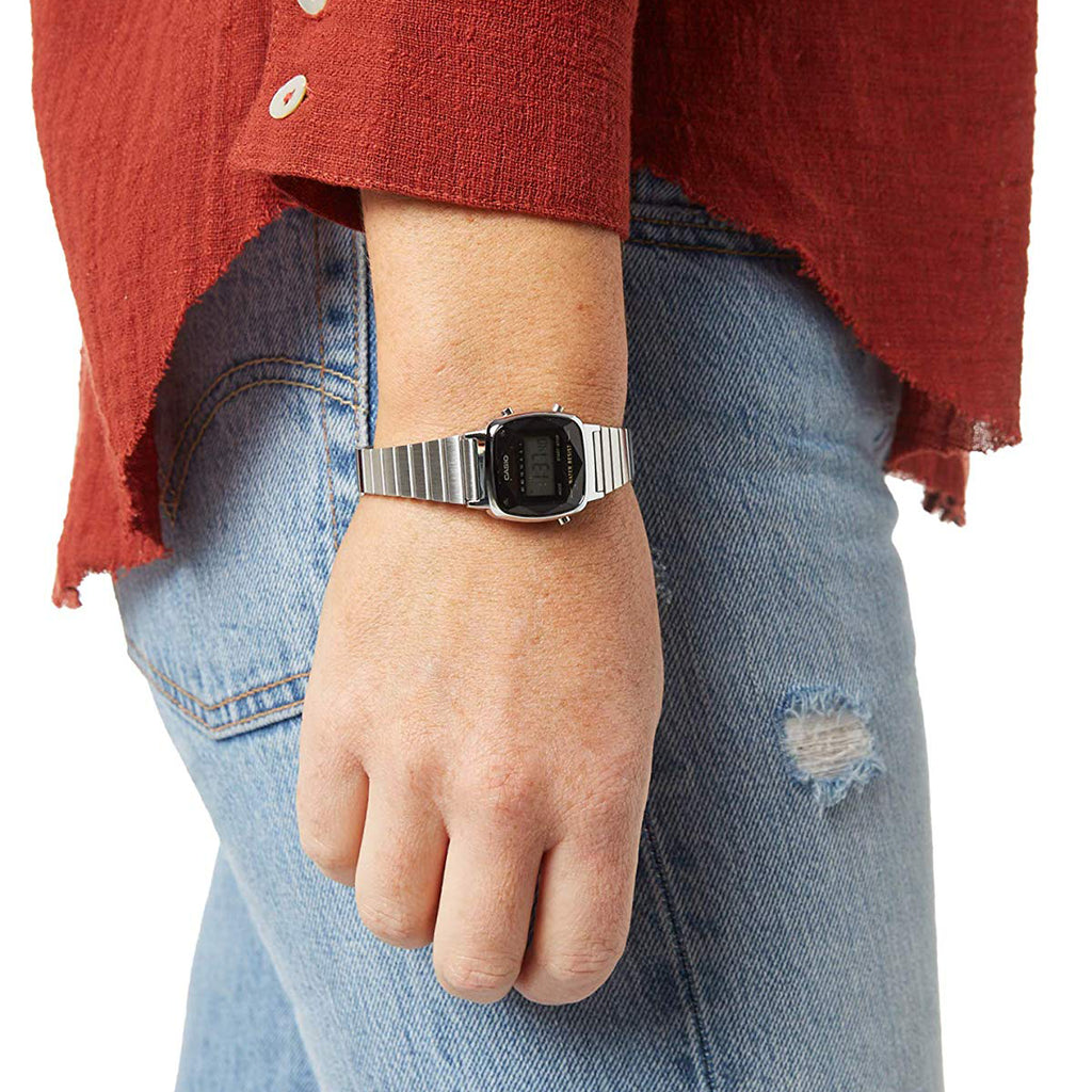 CASIO LA670WAD-1DF CHIC SPORTY ELEGANCE - FUNCTIONAL WOMEN'S DIGITAL WATCH with stainless steel band and sleek silver case-i-Watch-2