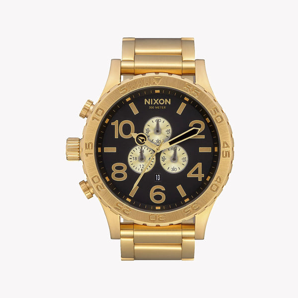 Nixon Men's Gold Stainless Steel Watch, Black Dial | A083-510 by i-watch