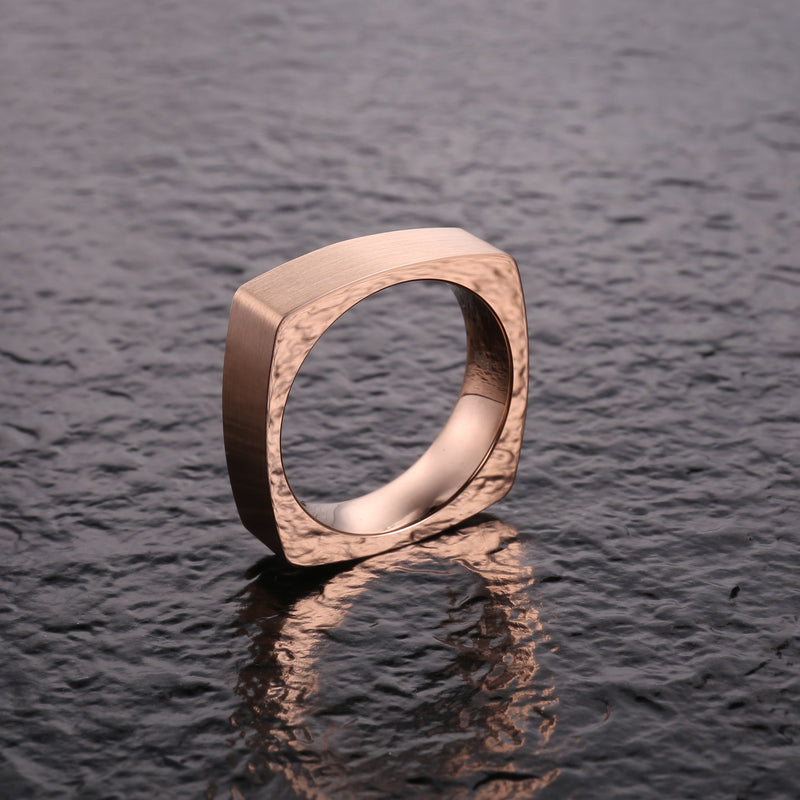 Zink Men's Rose Gold Stainless Steel Ring | Zjrg03411