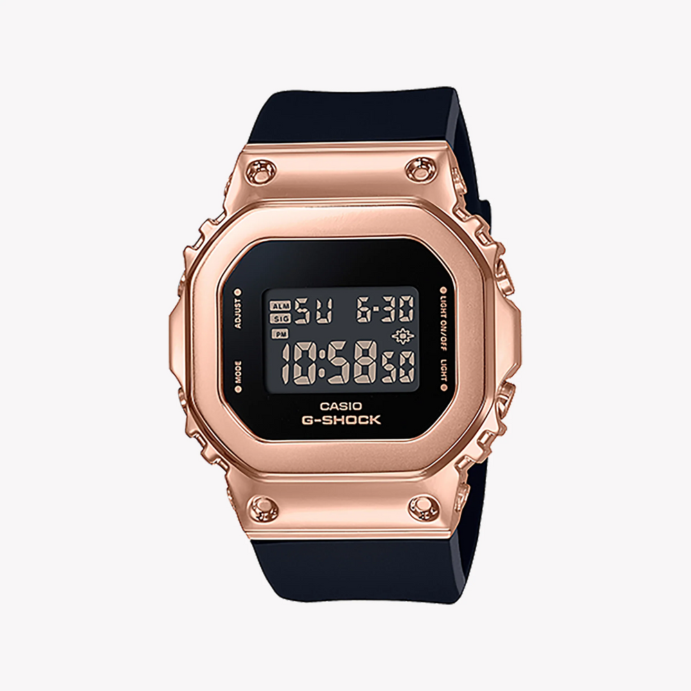 G-Shock Men's Rose Gold Stainless Steel Watch, Black Resin | Gm