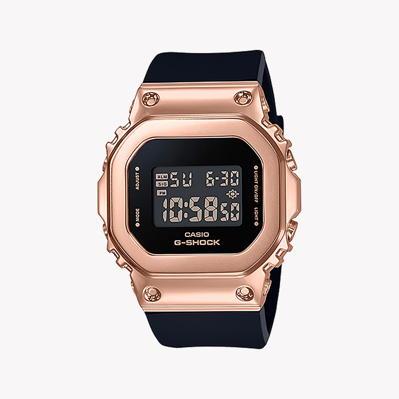 G-Shock Men's Rose Gold Stainless Steel Watch, Black Resin | Gm-S5600pg-1dr by i-watch