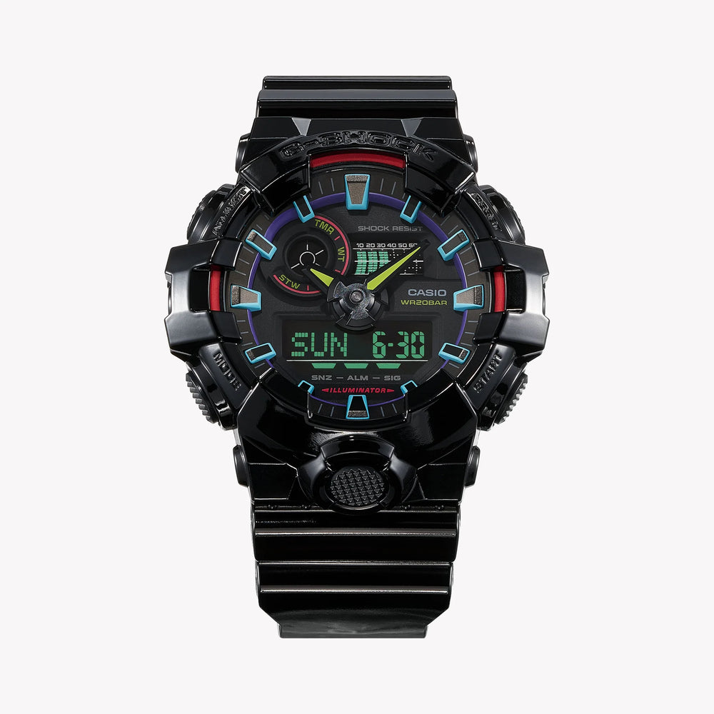 G-Shock Men's Black Resin Watch, Digital Dial | Ga-700rgb-1adr by i-watch