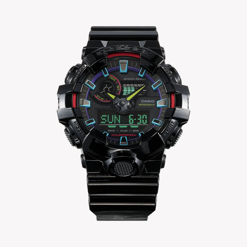 G-Shock Men's Black Resin Watch, Digital Dial | Ga-700rgb-1adr by i-watch
