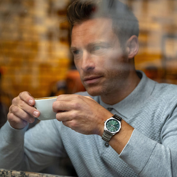 Casio Men's Silver Stainless Steel Watch, Green Dial | Efr-S108d-3avuef by i-watch