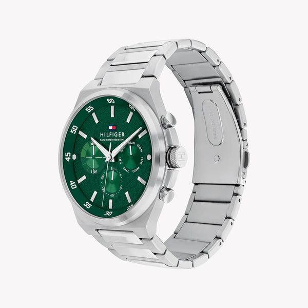 Tommy Hilfiger Men's Silver Stainless Steel Watch, Green Dial | 1687493 by i-watch