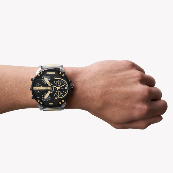 Diesel Men's Black Stainless Steel Watch, Gold/Silver Band | Dz7459 by i-watch