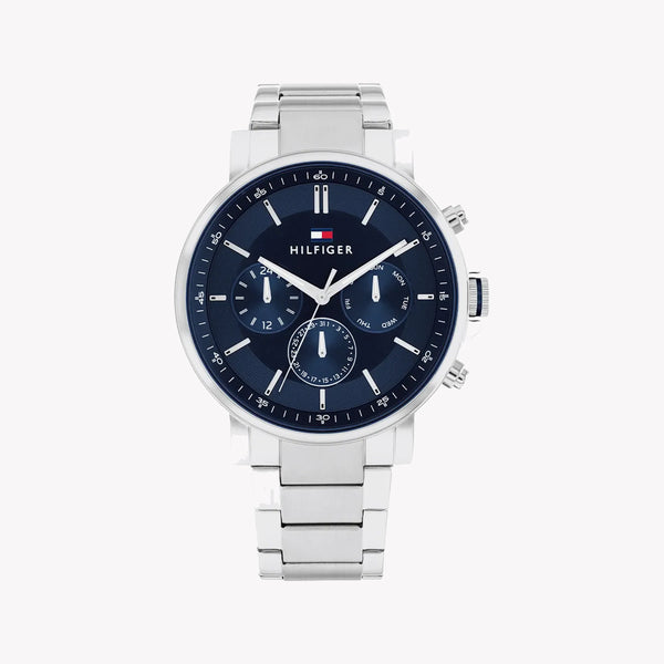 Tommy Hilfiger Men's Silver Stainless Steel, Blue Dial | 1687498 by i-watch
