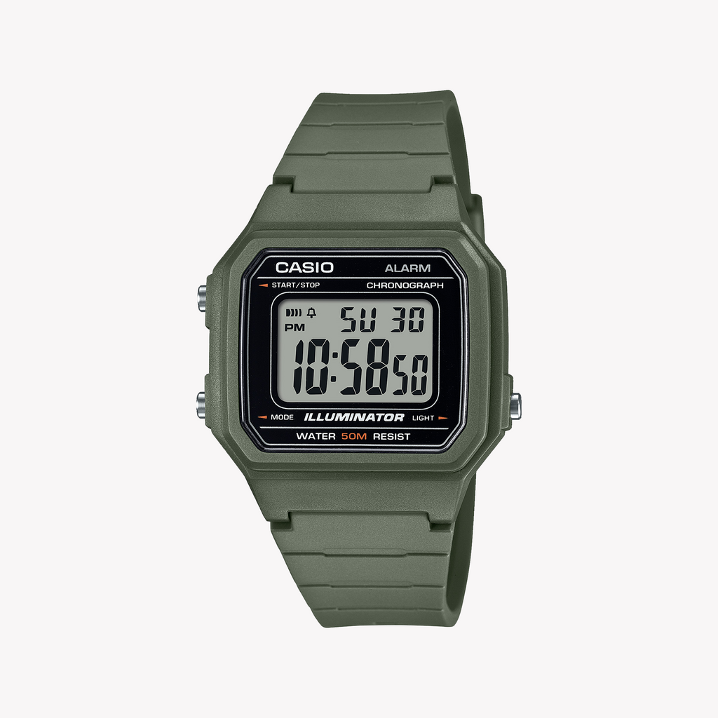 CASIO W-217H-3AV BOLD ADVENTURE - MEN'S SPORTY DIGITAL WATCH with Green Resin Band and Precision Timing-i-Watch-6