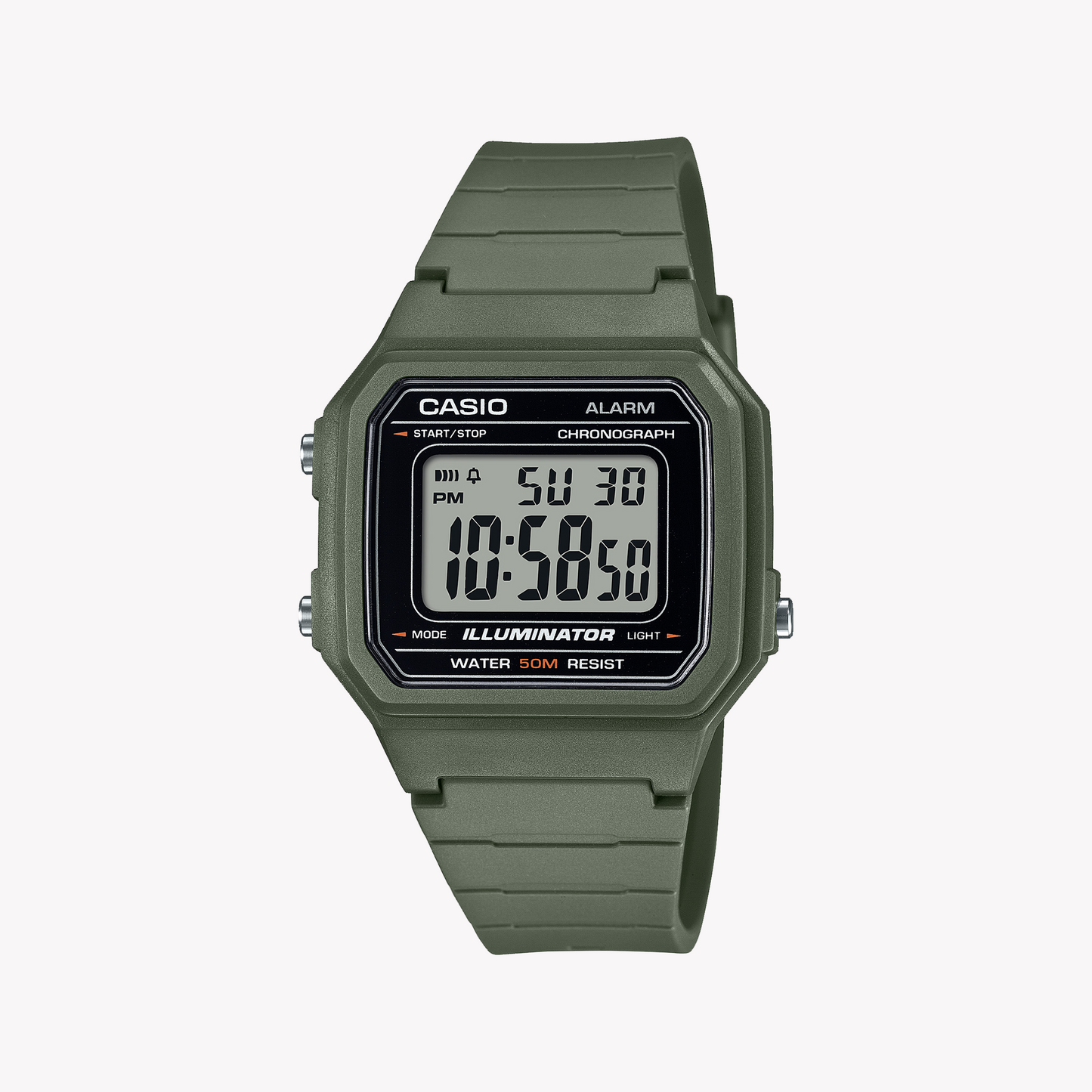 Casio W-217H-3AV Digitale grüne Herrenuhr