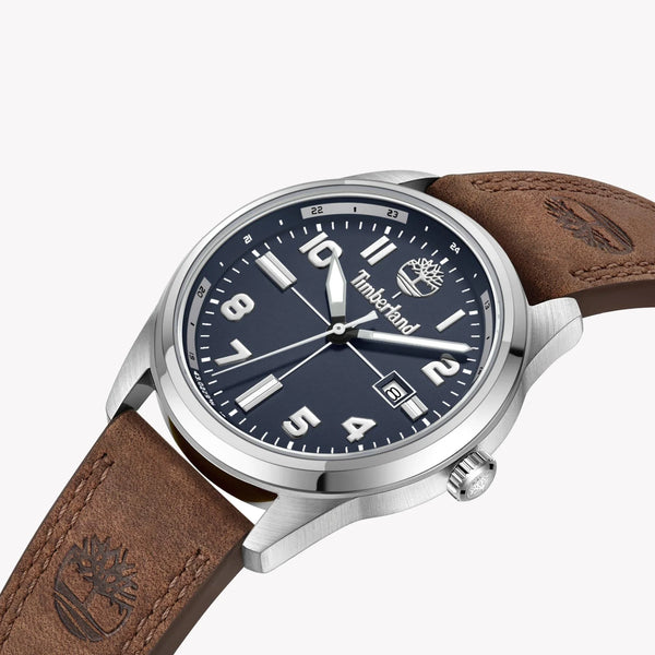 TIMBERLAND TDWGB2230702 - RUGGED EXPLORER MEN'S WATCH WITH BROWN LEATHER BAND & BLUE DIAL-i-Watch-3