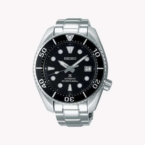 Seiko Men's Silver Stainless Steel, Black Dial | Spb101j1 by i-watch