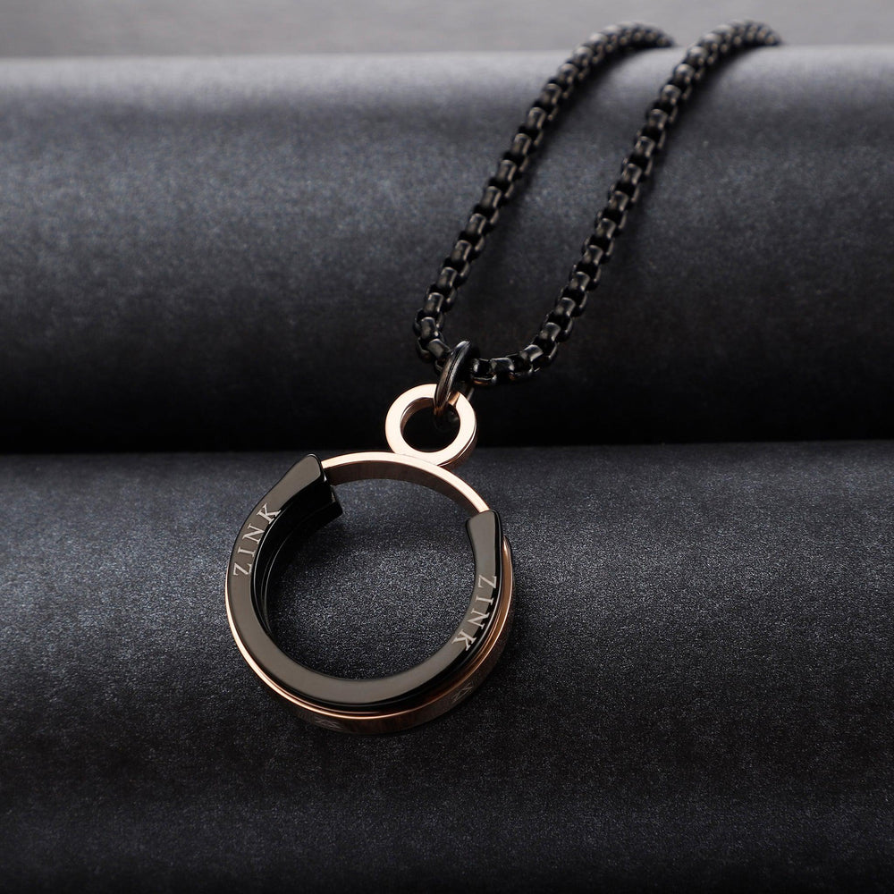 Zink Men's Stainless Steel Necklace, Black & Rose Gold | Zk-Nk001 by i-watch