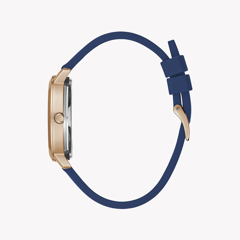 Guess Women's Rose Gold Watch, Blue Silicone Band | Gw0452l1 by i-watch