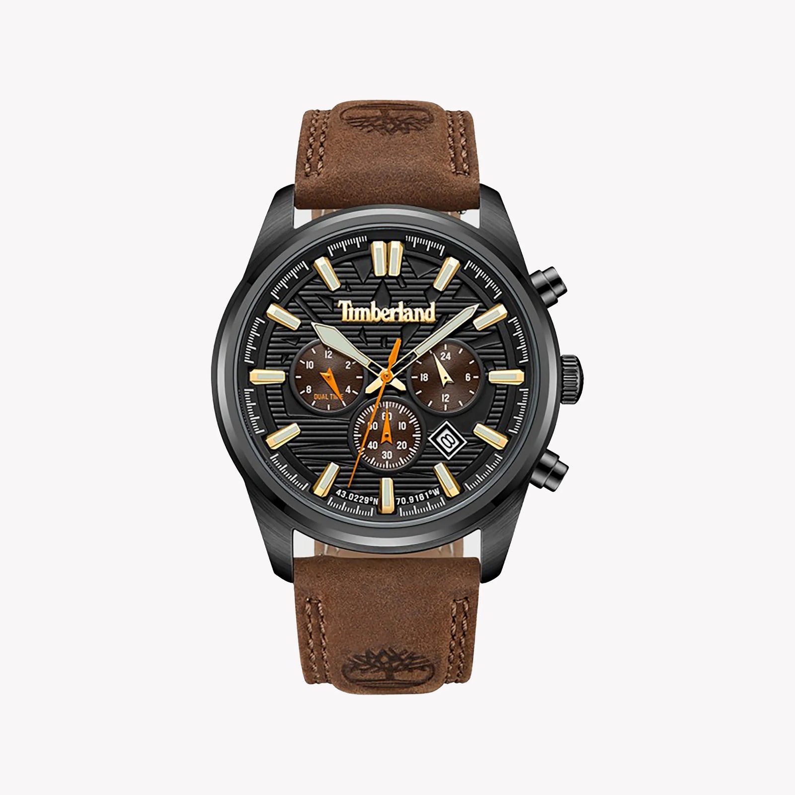 TIMBERLAND TDWGF0009603 BOLD RELIABILITY - MEN'S STYLISH RUGGED WATCH with Black Dial & Brown Leather Band