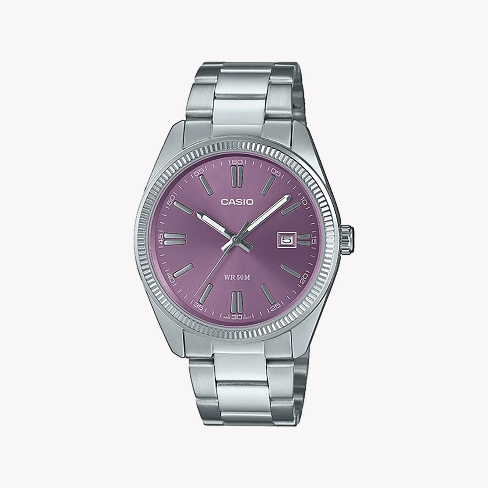 Seiko Men's Silicone & Stainless Steel Watch, Silver/Purple | Mtp-1302pd-6avef by i-watch