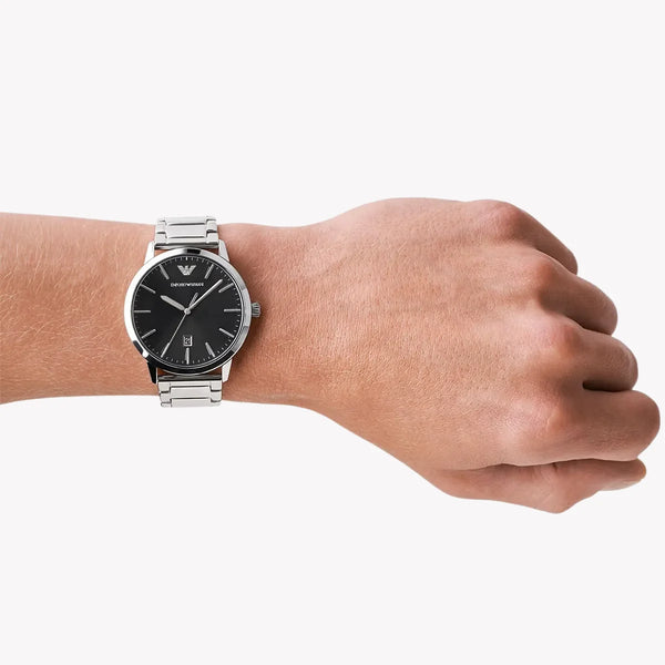 Emporio Armani Men's Silver Watch, Black Dial | Ar11310 by i-watch