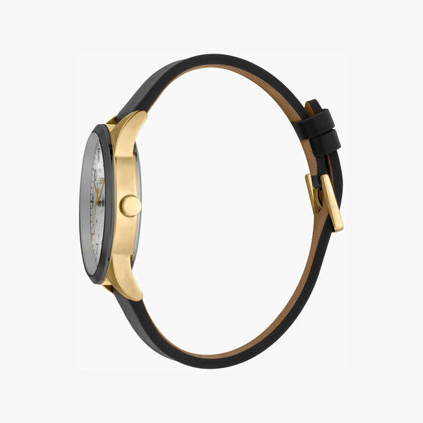 ESPRIT MEN'S STYLISH TIMEPIECE - BLACK LEATHER BAND & SILVER DIAL - DURABLE ELEGANCE-i-Watch-2