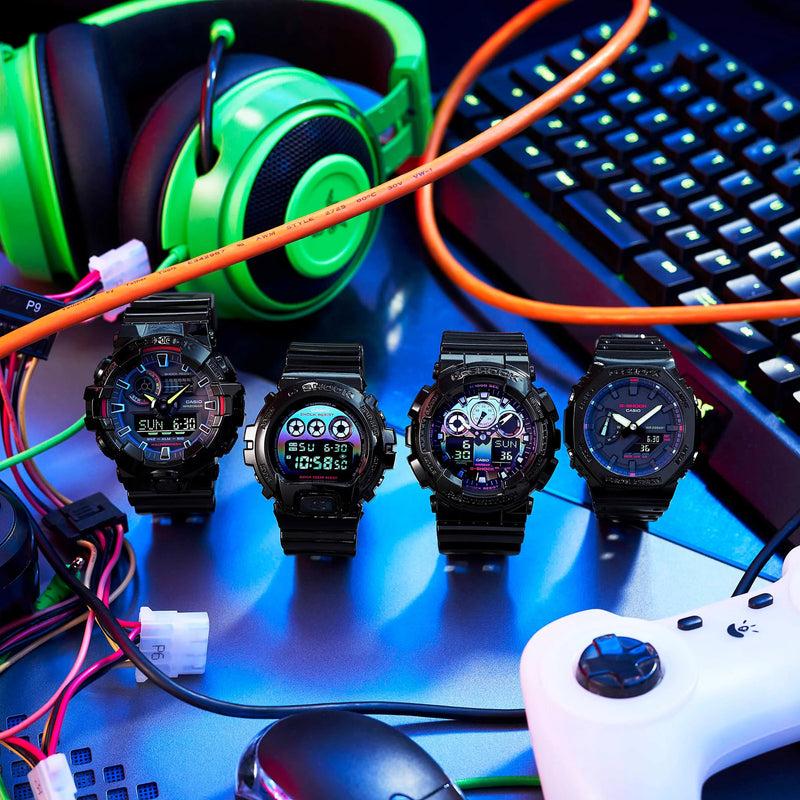 G-Shock Men's Black Resin Watch, Digital Dial | Ga-100rgb-1adr by i-watch
