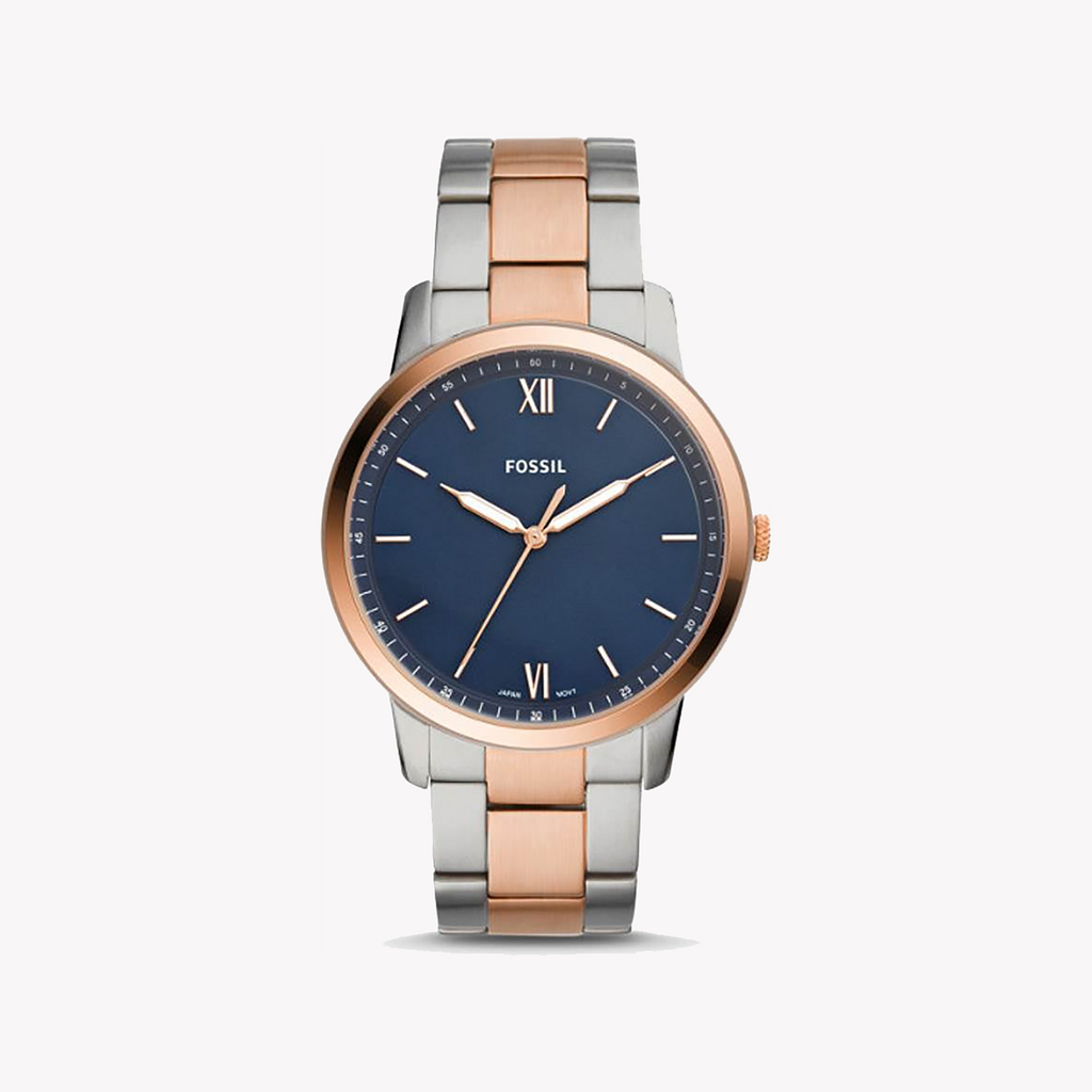 FOSSIL FS5498 TIMEPIECE - ELEGANT BLUE DIAL WITH ROSE GOLD ACCENTS FOR MEN